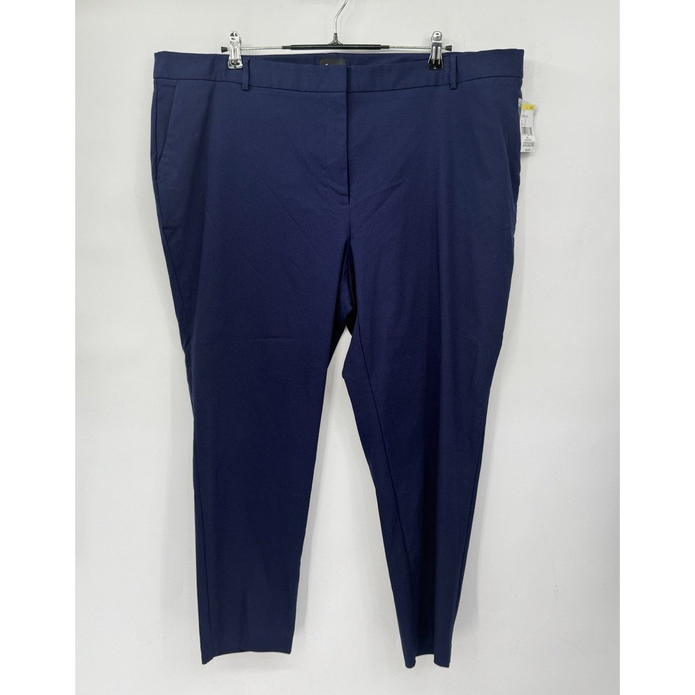 Simply Emma 2X Millennium Ankle Pant Womens Navy Blue Stretch Tapered Trousers